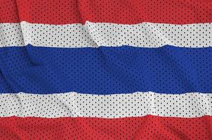 drapeau de la thaïlande imprimé sur un tissu en maille de polyester et nylon sportswear photo