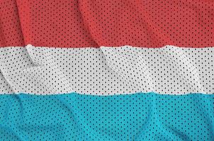 drapeau luxembourgeois imprimé sur un tissu en maille polyester nylon sportswear photo