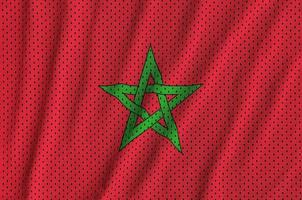 drapeau maroc imprimé sur un tissu en maille polyester nylon sportswear photo