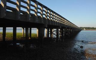Duxbury Bay avec Powder Point Bridge en été photo