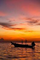 Sunrise Boat Thaïlande Kho Tao Bay Coastline South China Sea