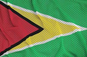 drapeau de la guyane imprimé sur un tissu en maille de polyester et nylon sportswear photo