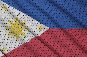 drapeau philippin imprimé sur une maille de polyester et nylon sportswear fa photo