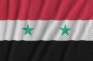 drapeau de la syrie imprimé sur un tissu en maille de polyester et nylon sportswear w photo