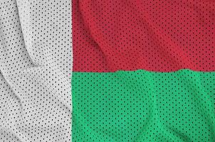 drapeau madagascar imprimé sur un tissu en maille polyester nylon sportswear photo