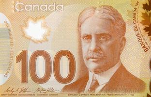 robert borden portrait du canada 100 dollars 2011 fragment de billet en polymère photo