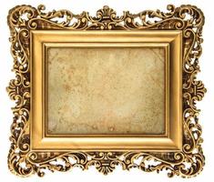 cadre photo doré de style baroque avec toile