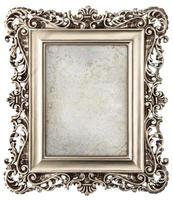 cadre photo argenté de style baroque avec toile