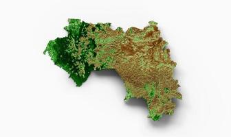carte topographique de la guinée 3d carte réaliste couleur illustration 3d photo
