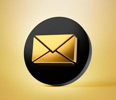 or sms mail notification message icône noire symbole de bulle ou nouveau contact alerte chat isolé arrière-plan illustration 3d photo
