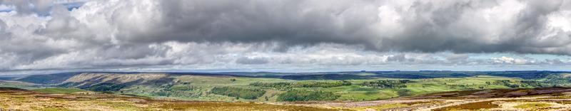 panorama du ciel nuageux et des collines des vallons du yorkshire photo