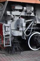 photo des roues du train de soutien technique des chemins de fer russes