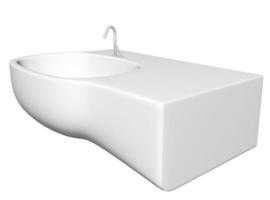 lavabo rectangulaire moderne et comptoir avec robinet et appareils de plomberie photo