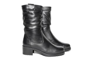 bottes noires en cuir pour femmes photo