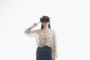 femme avec des lunettes vr de réalité virtuelle. photo