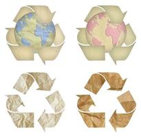 ensemble de symbole de recyclage du papier isolé photo