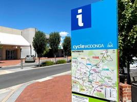 wodonga, victoria, australie 2022 carte cycliste de la ville dans la ville régionale de wodonga. photo