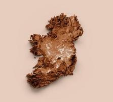 carte de l'irlande dans un style ancien, graphiques marron dans un style vintage de style rétro. illustration 3d très détaillée photo