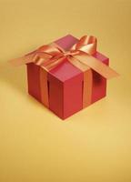 boîte cadeau rouge avec ruban orange