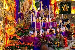 autel coloré des morts au jour des morts au mexique photo