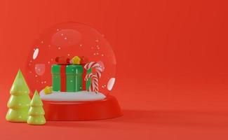 fond de noël et du nouvel an avec boule de verre de neige photo