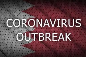 drapeau de bahreïn et inscription de l'épidémie de coronavirus. virus covid-19 ou 2019-ncov photo