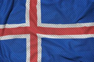 drapeau islandais imprimé sur un tissu en maille polyester nylon sportswear photo