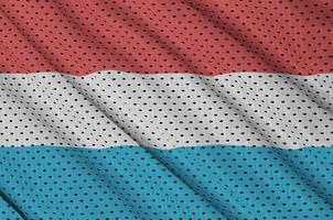 drapeau luxembourgeois imprimé sur un tissu en maille polyester nylon sportswear photo