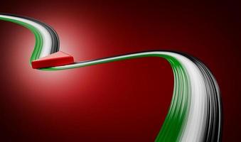 drapeau palestine abstrait couleur blanc et vert agitant drapeau ruban palestine sur fond rouge illustration 3d photo