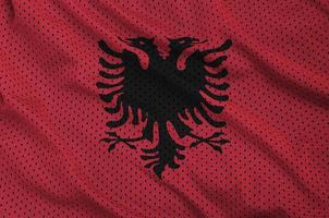 drapeau albanie imprimé sur un tissu en maille polyester nylon sportswear photo