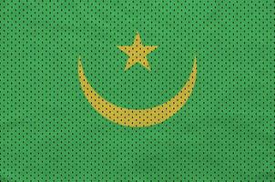 drapeau de la mauritanie imprimé sur un tissu en maille de polyester et nylon sportswear photo