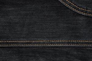 la texture du tissu denim noir photo