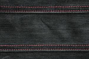 la texture du tissu denim noir photo