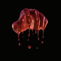 concept d'halloween, main avec gouttes de sang, rendu 3d. photo