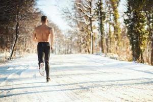 vue sur le jogging d'hiver photo