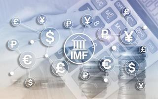 fmi fonds monétaire international organisation bancaire mondiale. concept d'entreprise sur fond flou. photo
