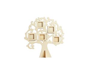 cadre en bois de l'arbre généalogique sur fond blanc photo