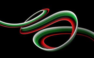 fête de l'indépendance des émirats arabes unis du drapeau national des eau vert, rouge, noir, blanc illustration 3d photo