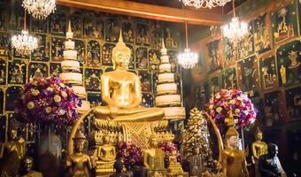 wat phanan choeng est un temple important à ayutthaya, en thaïlande. photo
