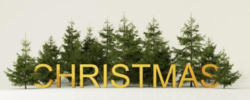 arbre lumineux étincelant de noël avec étoile. joyeux Noel et bonne année. conception 3d réaliste d'objets, guirlandes lumineuses, boule de boule, coffret cadeau, cadeaux surprises, confettis dorés. rendu 3d photo
