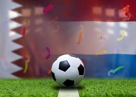 compétition de coupe de football entre le qatar national et les pays-bas nationaux. photo