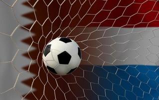 compétition de coupe de football entre le qatar national et les pays-bas nationaux. photo