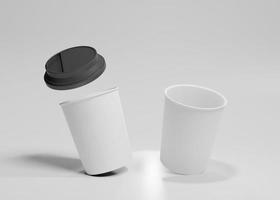 maquette de tasse à café en papier blanc photo