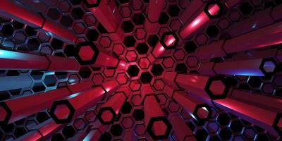 lumière de fond hexagonale et technologie de couleur néon fond abstrait moderne illustration 3d photo