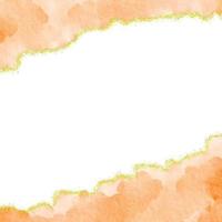 bordure d'encre alcool aquarelle dégradé de papier orange avec fond carré de confettis de poussière de paillettes d'or photo