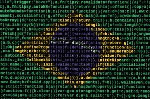 le drapeau brésilien est représenté à l'écran avec le code du programme. le concept de technologie moderne et de développement de site photo