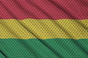 drapeau de la bolivie imprimé sur un tissu en maille de polyester et nylon sportswear photo