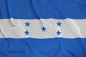 drapeau du honduras imprimé sur un tissu en maille de polyester et nylon sportswear photo