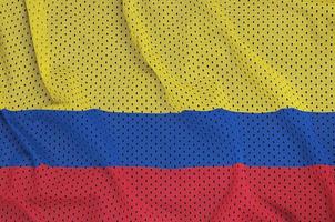 drapeau colombien imprimé sur un tissu en maille polyester nylon sportswear photo