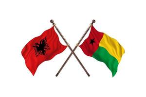 l'albanie contre la guinée-bissau deux drapeaux de pays photo